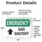 Signmission Gas Shutoff (Up Arrow) With Symbol, 14 in W x Rectangle, Vinyl Decal OS-2PACK-EM-D-1014-L-10390 - alternate 5